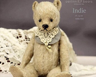 Jasper PDF Pattern 7 Teddy Bear including knitted vest instructions from Aerlinn Bears