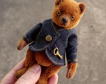 Miniature Mohair Artist Teddy Bear One Of A Kind Art Doll from Aerlinn Bears