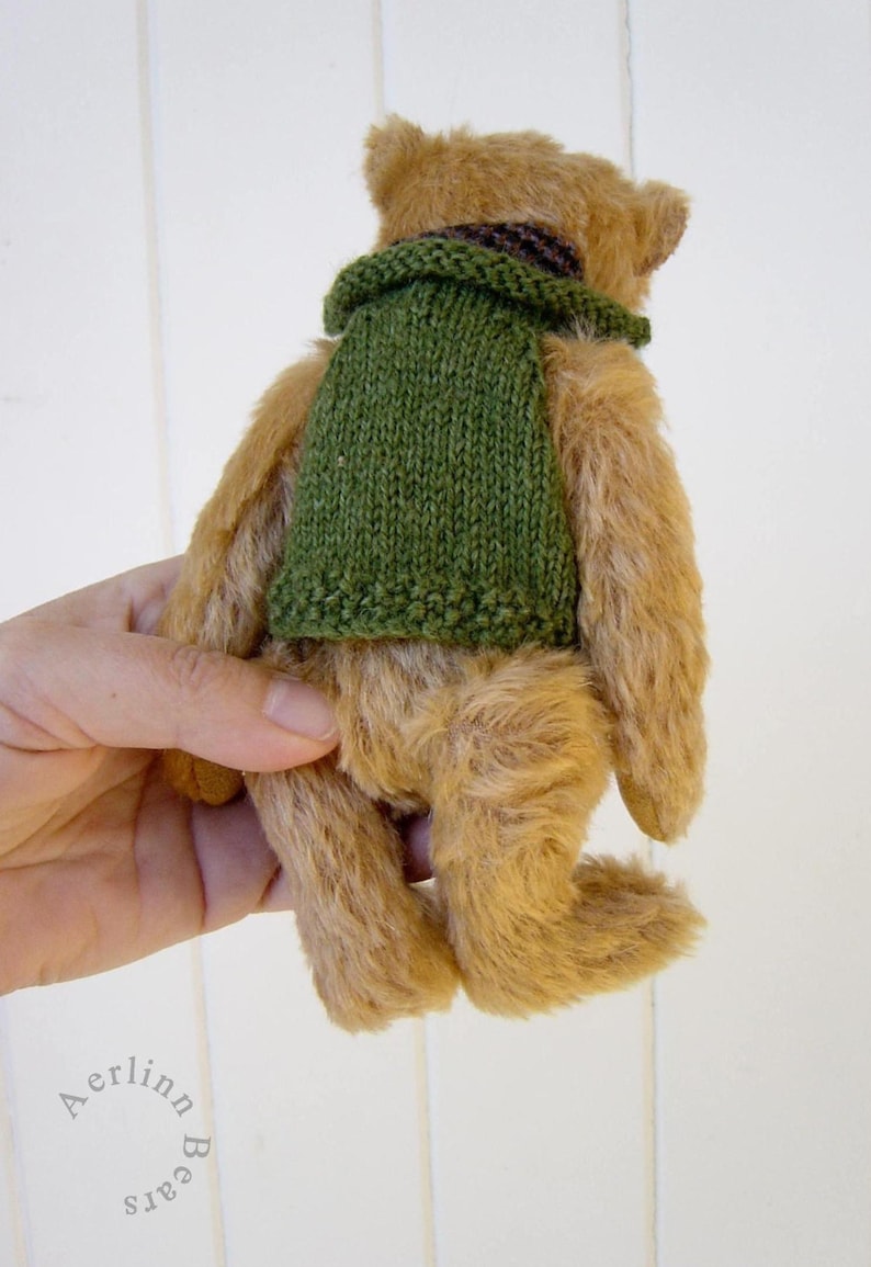 Jasper PDF Pattern 7 Teddy Bear including knitted vest instructions from Aerlinn Bears
