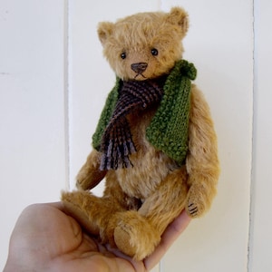 Jasper PDF Pattern 7&quot; Teddy Bear including knitted vest instructions from Aerlinn Bears