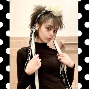 Strawberry Switchbalde Inspired Headband, New wave 80s, polka dots, flowers, ukrainian flower crown