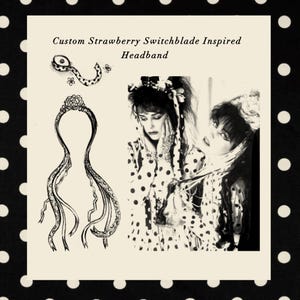 Fascia per capelli personalizzata ispirata al fiore di ciliegio, New wave anni '80, corona di fiori ucraina, goth, fascia con nastri di fiori