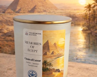 Egyptian Amber Candle | Amber Jasmine Sandalwood Coconut Wax Candle | Travel Inspired Exotic Scent