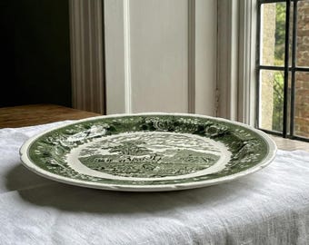 Adams England Serving Platter 31 cm – Green English Scene Transferware, Vintage Country House Tableware