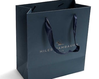 Luxury Paper Shopping Bag - Elegant Gift Bag with Satin Ribbon Handles - Customizable Branding for Retail and Gifts