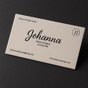 Tarjetas de presentación profesionales personalizadas hechas a mano con impresión tipográfica, tarjetas de nombre con impresión tipográfica premium, papelería elegante personalizada