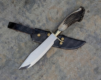 Inglourious Basterds Aldo Raine Replica Taschenmesser - D2 Stahl, Geweihgriff, Lederscheide