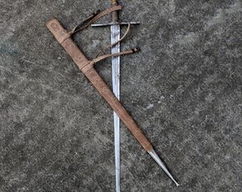 47" Templar Långsvärdsreplika – Handsmidd Medeltida Riddarsvärd med Skida