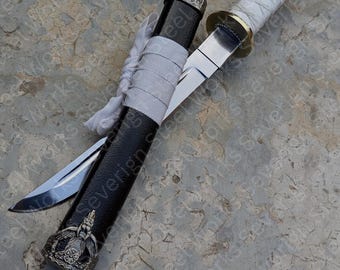 1045 Carbon Steel Samurai Tanto – Hand Forged Mini Katana Short Sword Replica