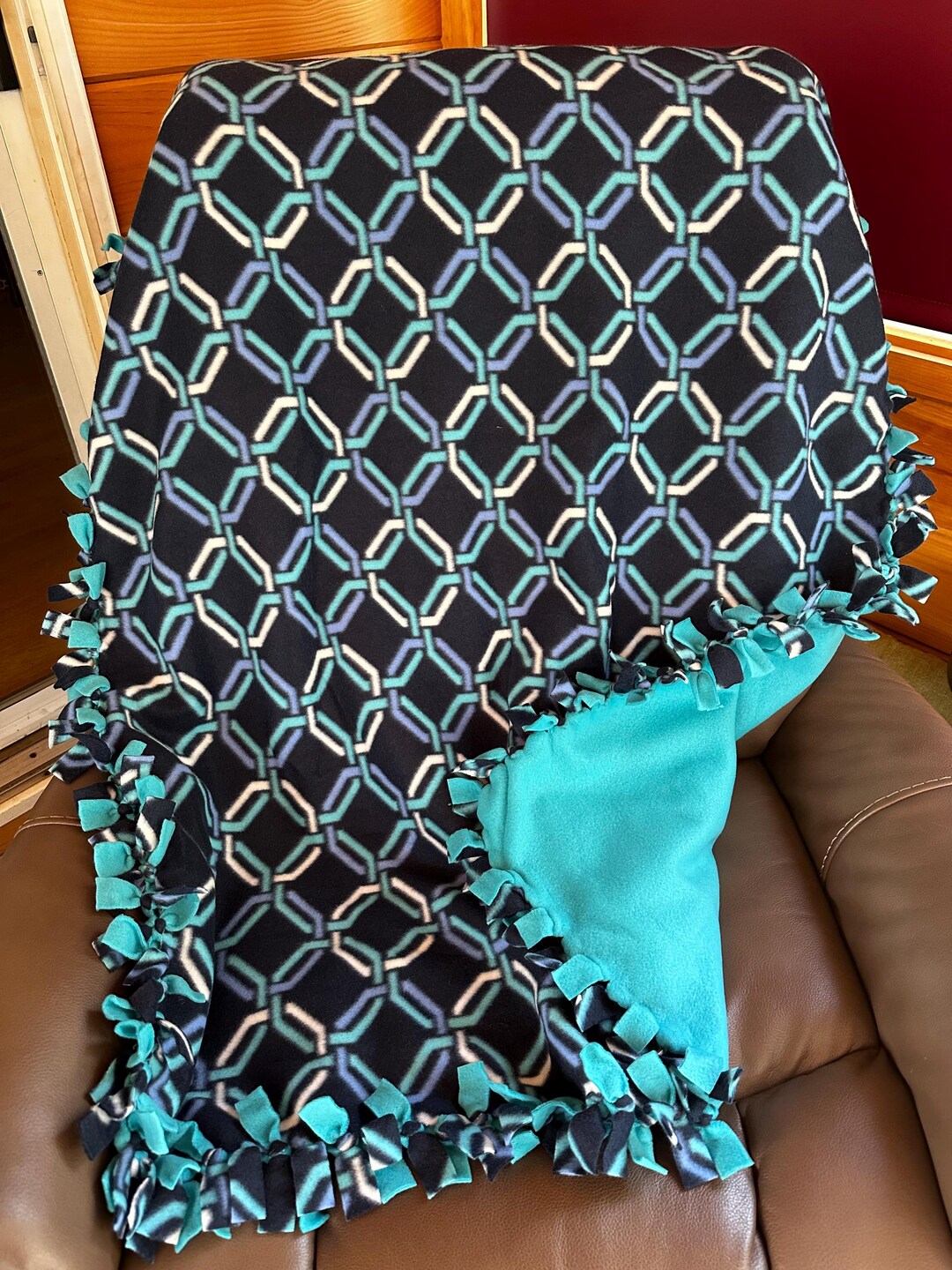 Blue and Teal Octagon Shapes Lap Blanket: Blanket for Young Child - Etsy