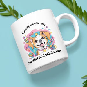 Taza de cerámica con diseño de perro generado por IA, ilustración original, arte animal moderno y divertido, perro de dibujos animados, taza con diseño de perro divertido