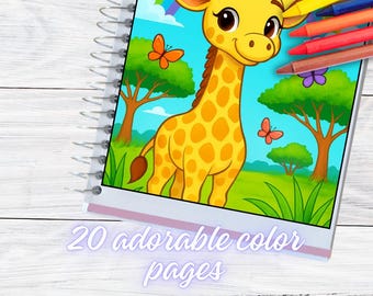 Zoo Animals Coloring Pages – 20 Cute Printable A4 Sheets (PDF)
