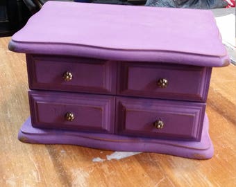 Repurposed Purple Small Jewelry Box