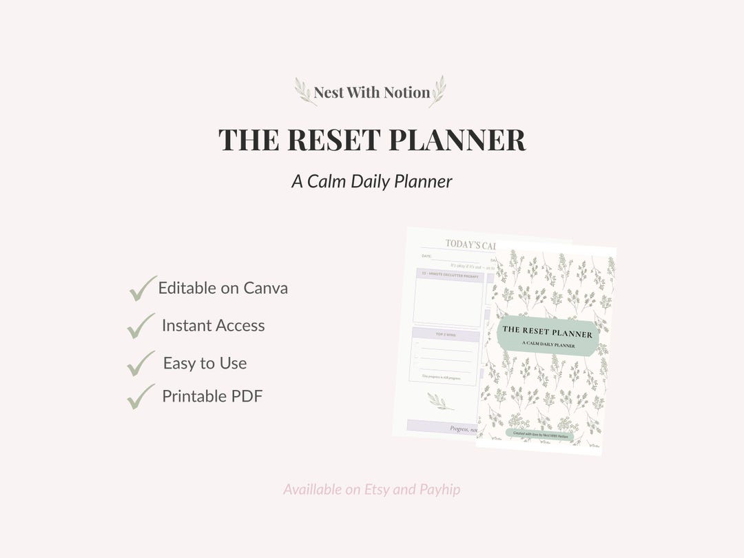Printable Life Reset Planner PDF - Etsy