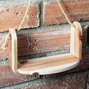 Rustic Hanging Shelf, Wood Rope Shelves, Hanging Planter, Handmade Wooden Plant Shelf, Farmhouse Shelving, Home Wall Decor, Rustic Gifts