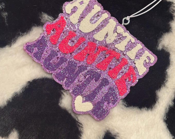 Pink and Purple Auntie Car Freshie