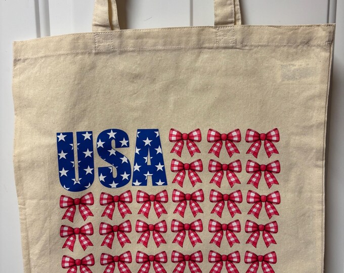 USA Bow Flag Tote Bag