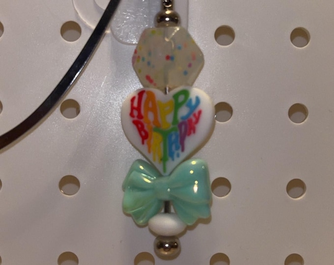 Silver Happy Birthday with Mint Bow