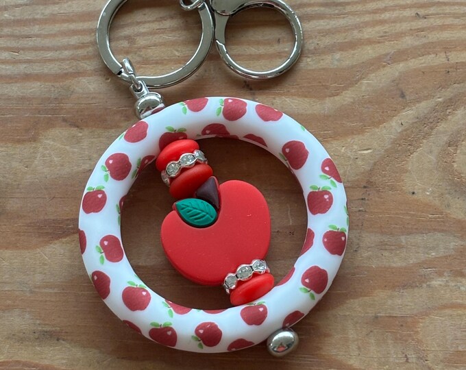 Apple Circle Bar Keychain