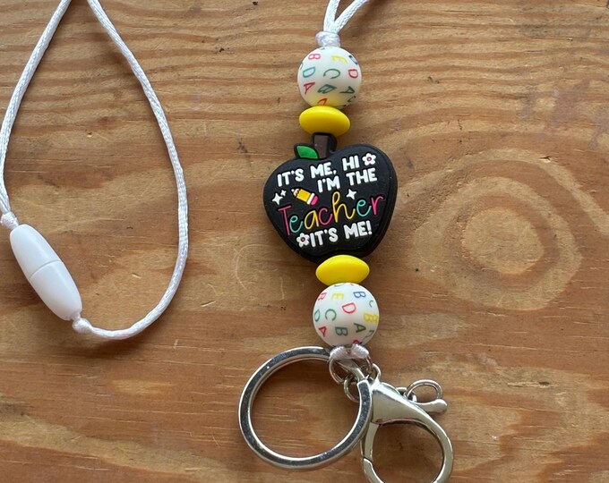 Black Teacher Apple Lanyard