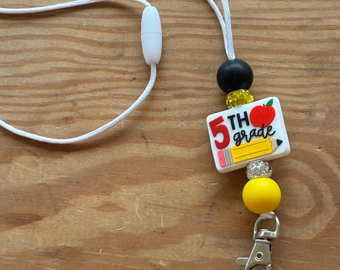 Black and Yellow 5th Grade Lanyard