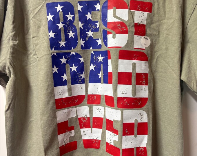 Flag Best Dad Adult T-Shirt (Size XL)