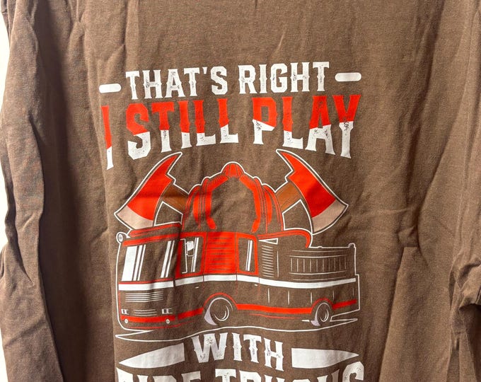 Fire Trucks Adult T-Shirt (Size XL)