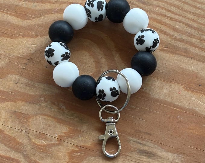 Black Paw Print Mini Wristlet