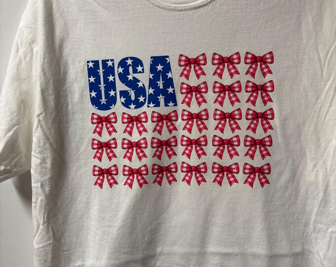 USA Bow Flag Adult T-Shirt (Size XL)