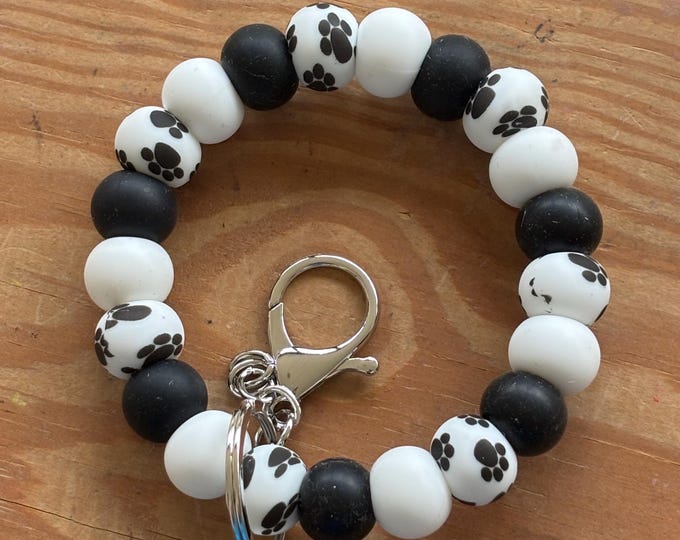 Black Paw Print Regular Wristlet