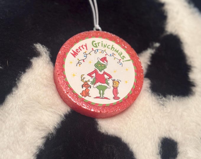 Red Circle Green Man Car Freshie