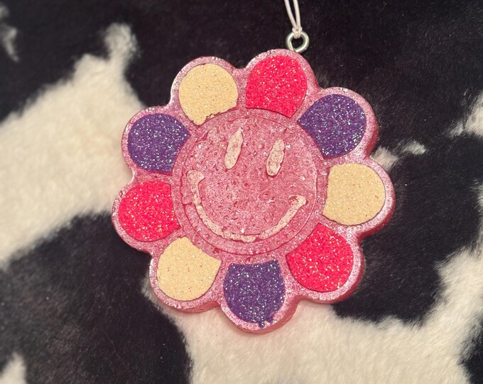 Pink and Purple Flower Car Freshie