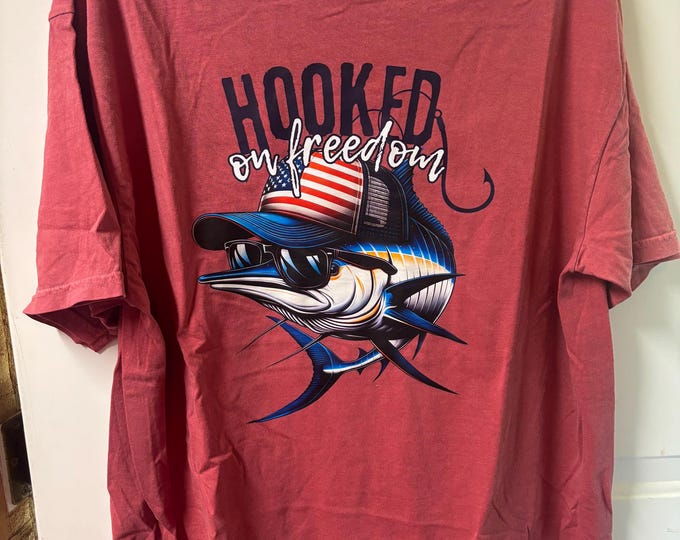 Hooked on Freedom Adult T-Shirt (Size 2X)