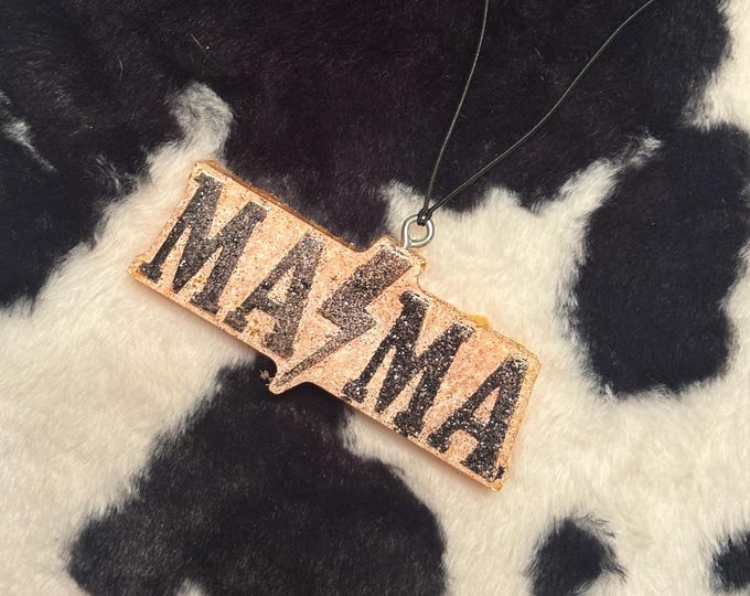 Orange Mama Lightning Bolt Car Freshie