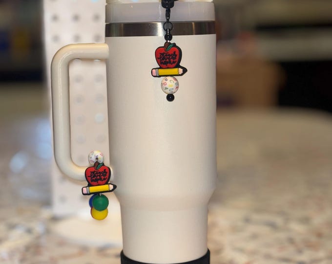 Red Teacher Apple Tumbler Boot Set