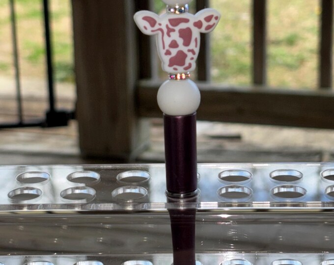 Burgundy Cow Head Pen