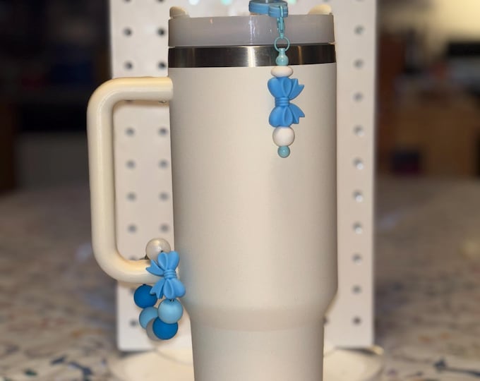 Blue Bow Tumbler Boot Set