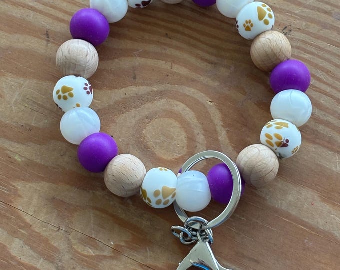 Purple Paw Print Regular Wristlet