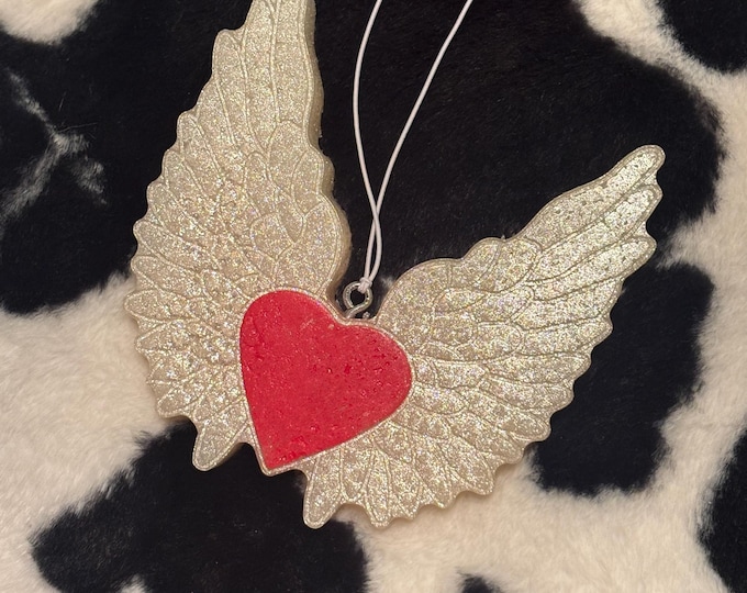 Large Angel Wings with Heart Car Freshie