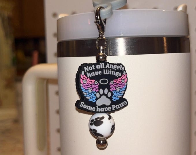 Not All Angels Have Wings Straw Charm