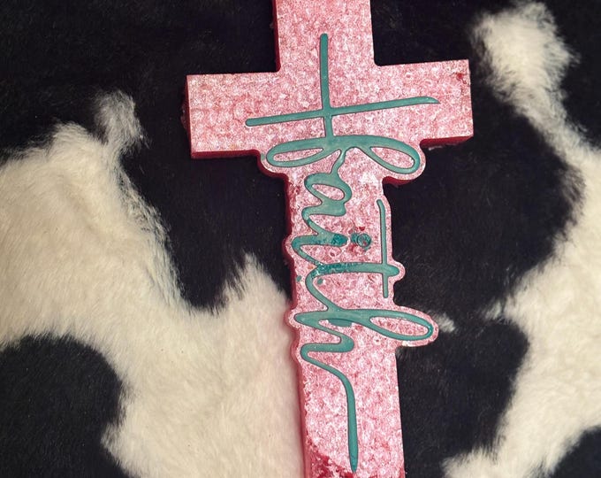 Pink Faith Cross Car Freshie
