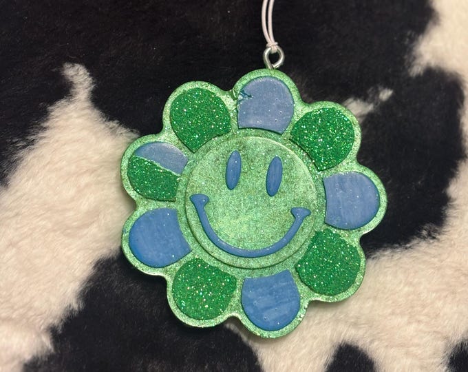 Green and Blue Flower Car Freshie