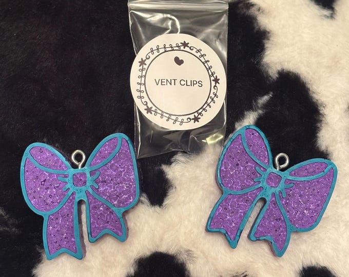 Purple Bow Vent Clips