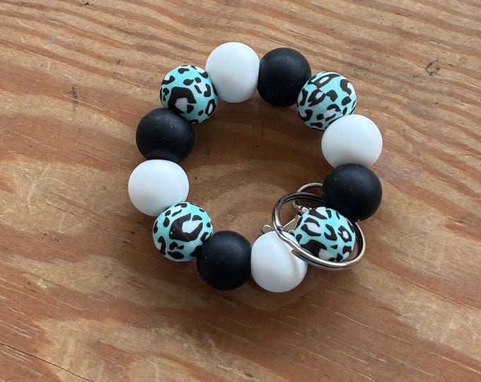 Aqua Leopard Mini Wristlet