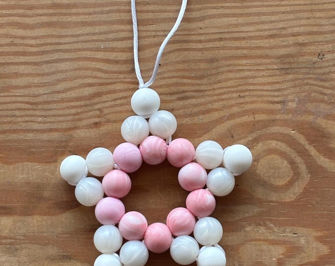 Pink and White Star Ornament