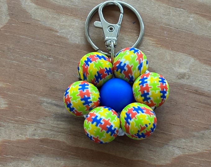 Autism Awareness 2 Flower Charm