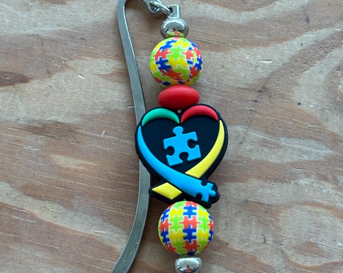 Autism Awareness Heart Bookmark