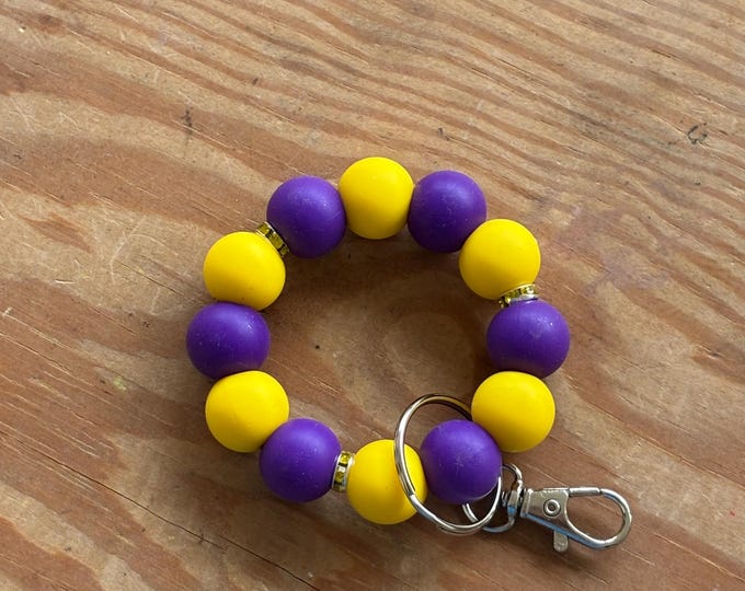 Purple and Yellow Mini Wristlet