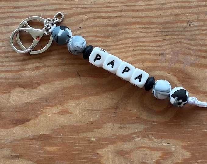 Papa Name Keychain
