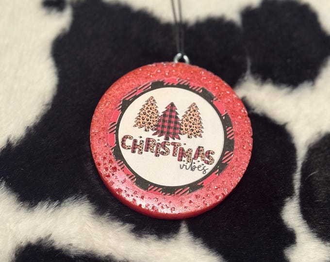 Red Circle Christmas Vibes Car Freshie